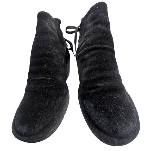 Fly London Yama Suede Wedge Boots Black Leather Ankle Tie Fairy Grunge EU 38 - Picture 16 of 16